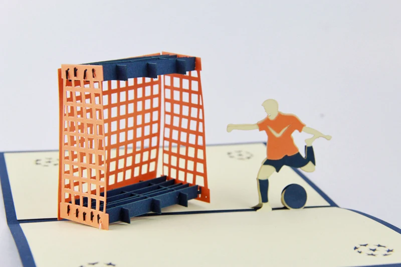 Рождественская открытка для футбольного игрока/3D карта kirigami/Поздравительные