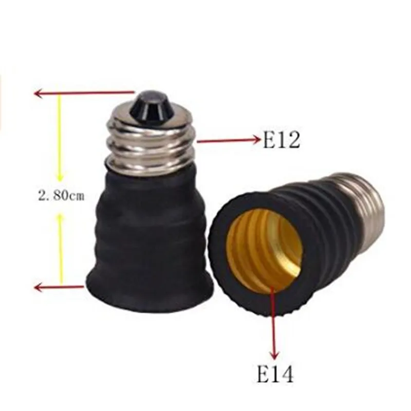 

6pcs/lot E12 to E14 Fireproof Lamp Holder Converter Socket Base Type Adapter For Halogen/Led Lamp Bulb Free Shipping
