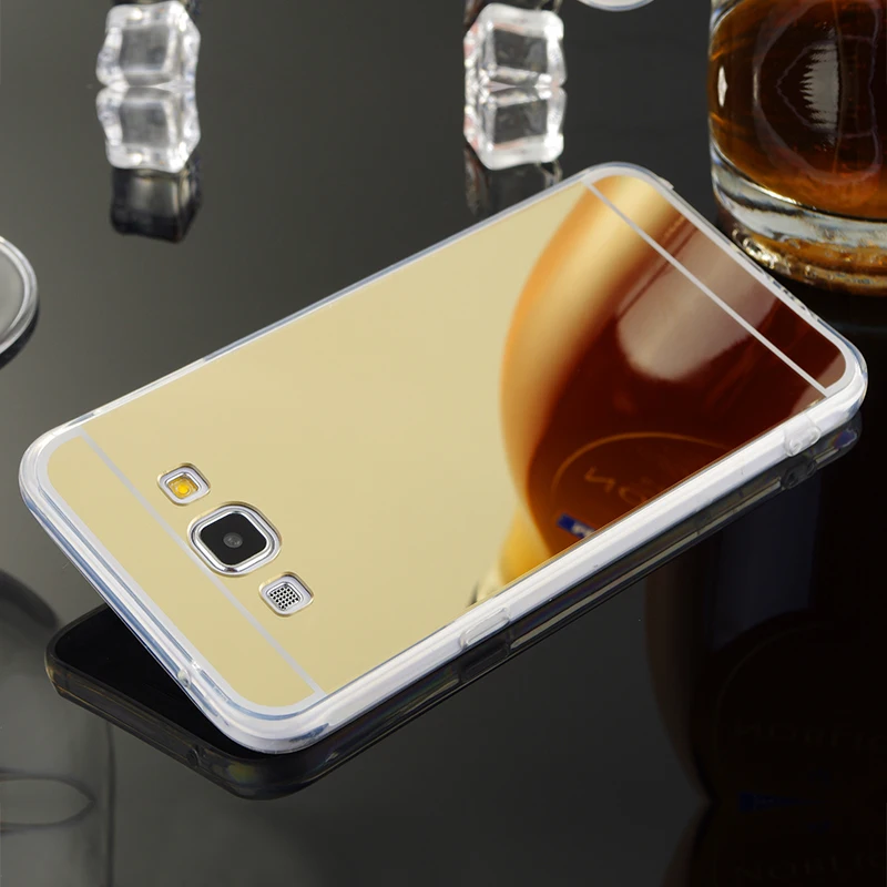 Розовое золото телефонные чехлы для Samsung Galaxy A8 зеркальный чехол мягкая Задняя