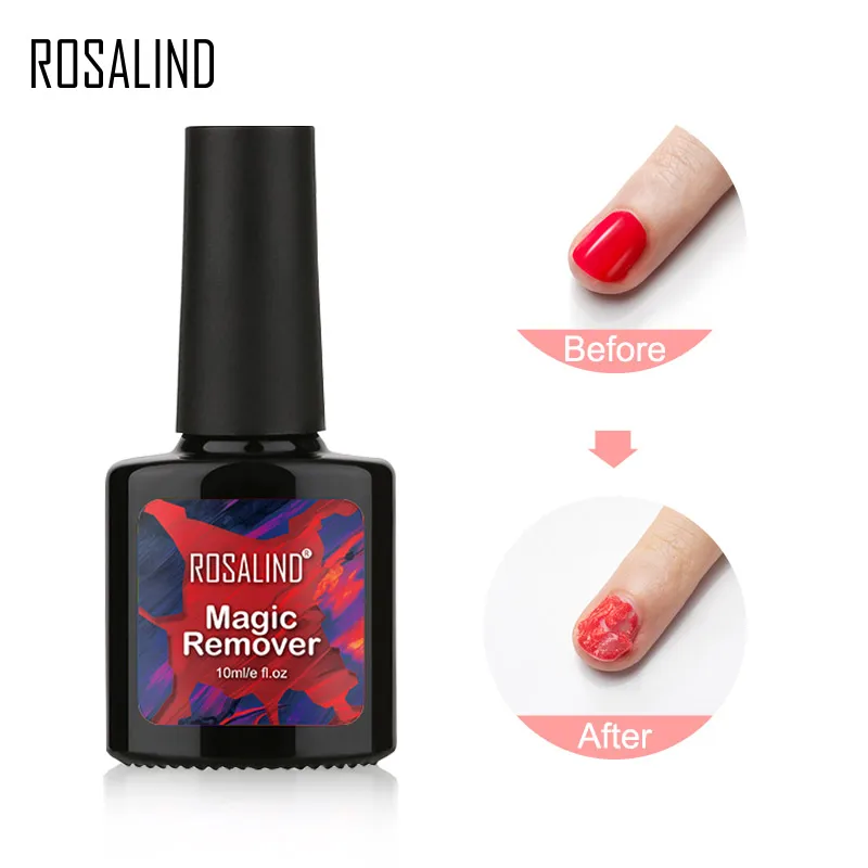 

ROSALIND 10ml Nail Gel Polish Magic Remover For Manicure Fast Clean Within 2-3 MINS Gel Nail Polish Remove Base Top Coat