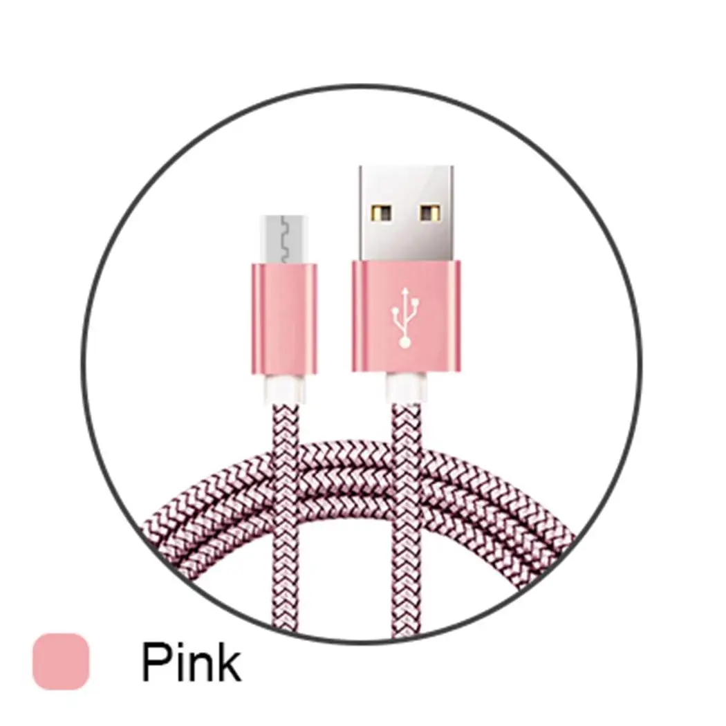 Портативный зарядный кабель с оплеткой для передачи данных 2.1A USB телефона type C