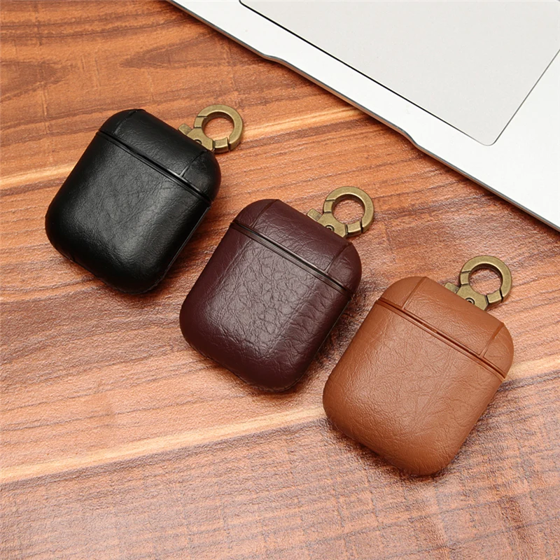 Роскошный кожаный чехол для Airpods сумка Беспроводная Крышка наушников Bluetooth