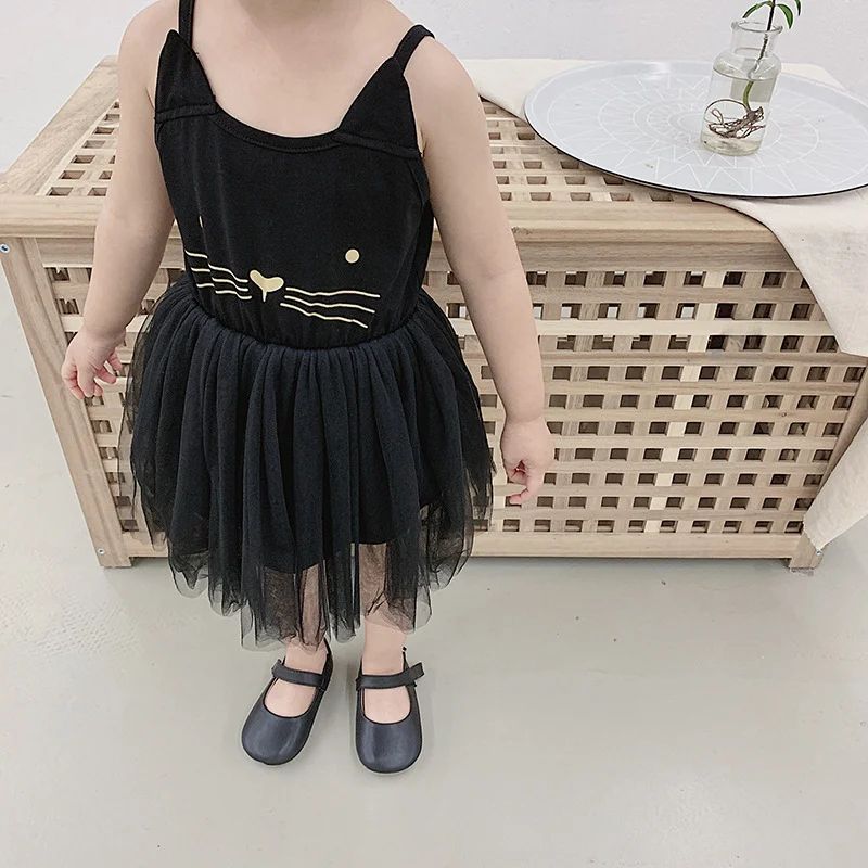 2019 Girls dress summer hot sale sweet Korean Edition sleeveless kids Newborn black party princess 1-5 years | Детская одежда и