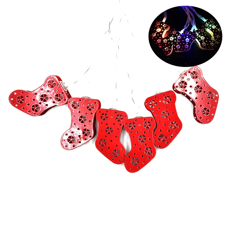 RGBW светодиодные гирлянды для праздничного освещения рождественские носки