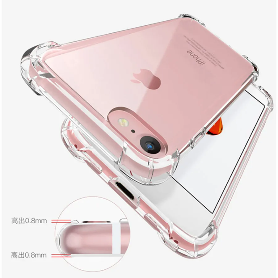Чехол для iPhone 6 s Резиновый ТПУ силиконовый чехол 6S Plus 7 5 5S SE противоударный
