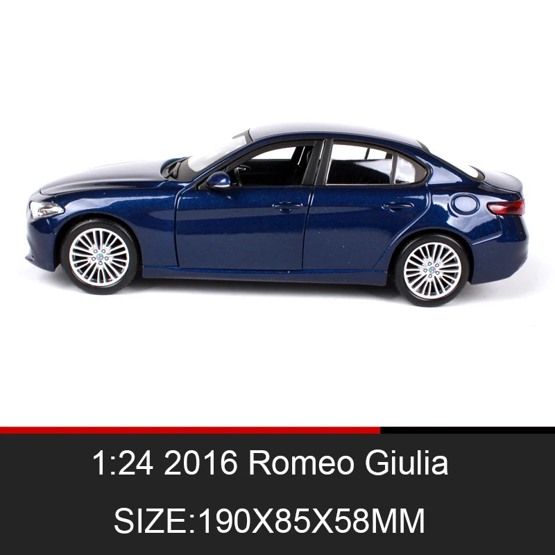Bburago 1:24 diecast Car Romeo Giulia Italy sedan Alloy Metal Vehicle Collectible Models toys Toy For Gift Collection |