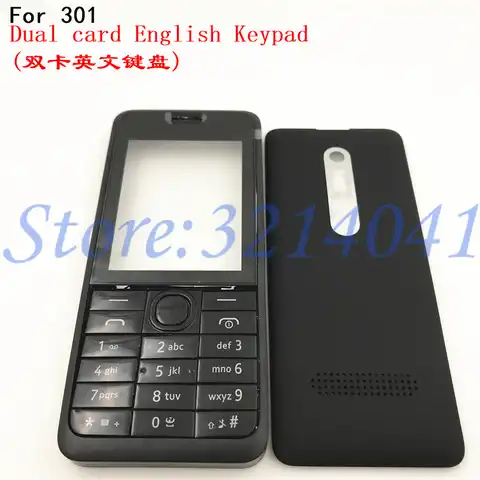 Оригинальный чехол для Nokia Asha 301 n301 с двумя картами + английская клавиатура + задняя крышка батареи с логотипом