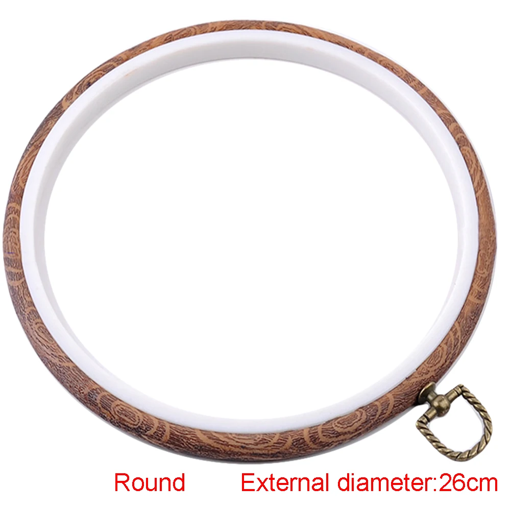 round 26cm Круглые/овальные/прямоугольные/Восьмиугольные многотипные кольца для вышивания, фоторамка для вышивания крестиком, круглые кольца, набор для шитья, рамки, инструменты для рукоделия - Цвет: round 26cm