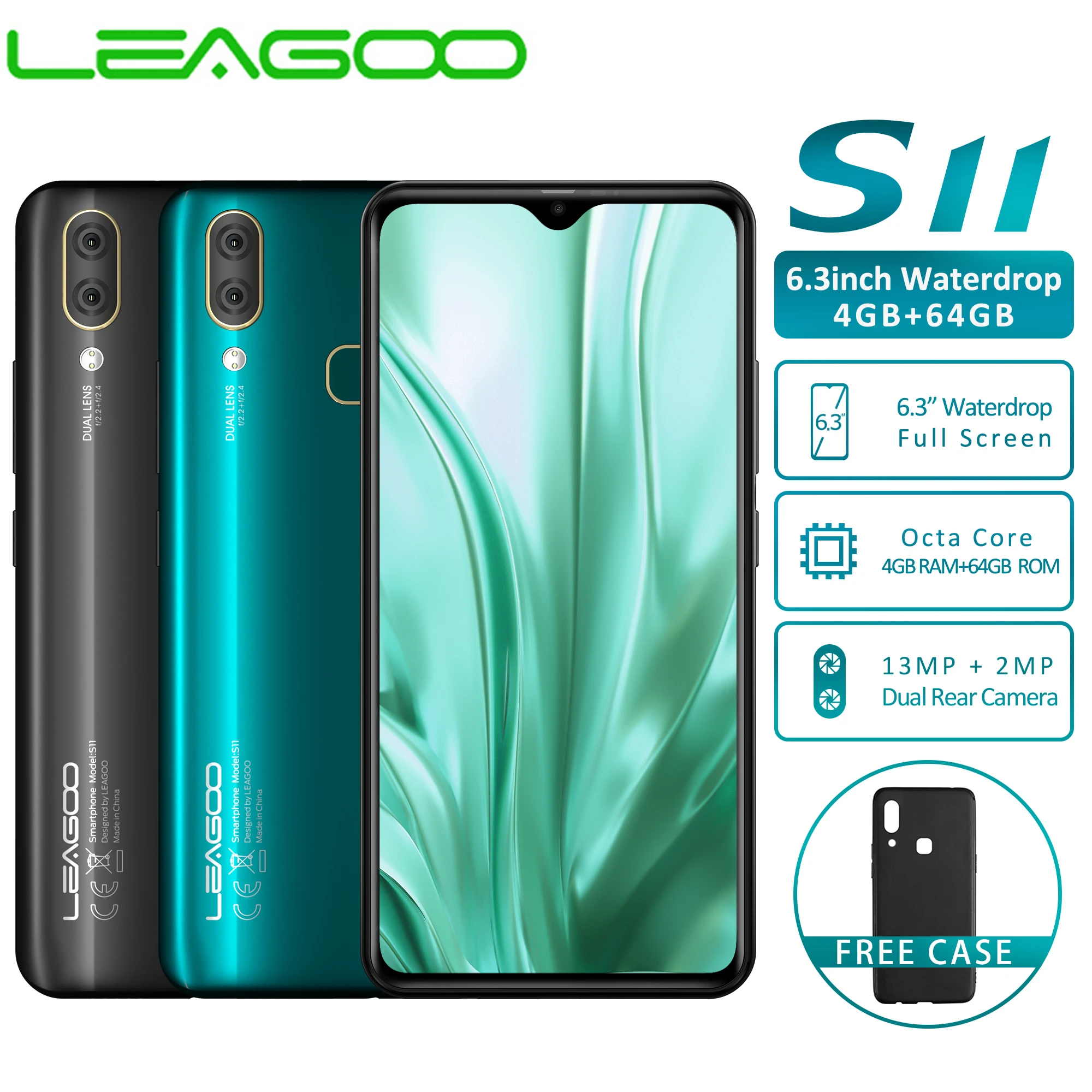 Глобальная версия LEAGOO S11 6 3 &quotэкран капли воды смартфон Helio P22 Восьмиядерный 4 Гб 64