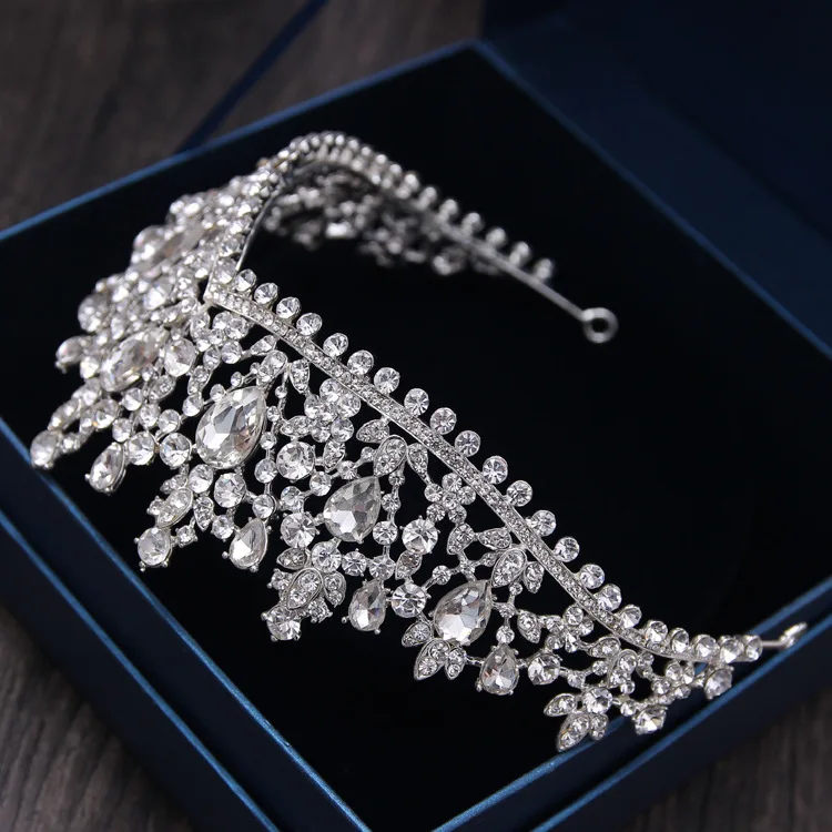 MANWII silvery inlay shine rhinestone Ornaments Tiaras and princess Crowns for Women Bridal Weddings Hair Accessories A0001 | Украшения и