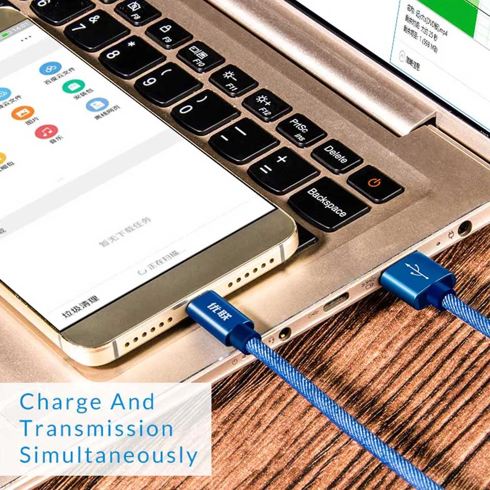 Unnlink USB C 3 1 Type кабель 2.4A Быстрая зарядка и передача данных Жан Плетеный для Xiaomi Mi6