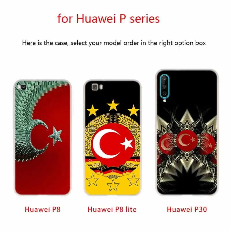 Чехол MLLSE с турецким красным флагом силиконовый мягкий чехол из ТПУ для Huawei P30 P40 P20
