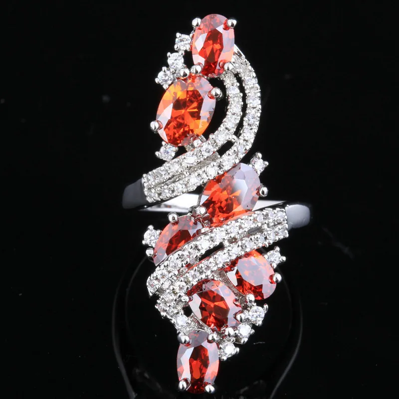 Тантализирующие ювелирные изделия кольцо бордового и белого цвета с серебряным