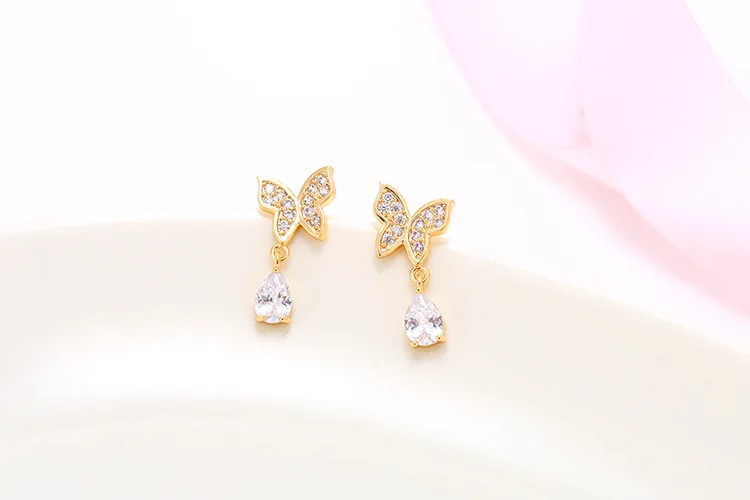 Повседневные милые серьги гвоздики с цирконом|stud earrings|zircon stud earrings925 sterling |