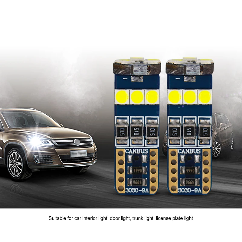 2 шт. автомобисветодиодный СВЕТОДИОДНЫЕ Лампы Canbus T10 W5W 194 12 В 3030 9 SMD | Автомобили и