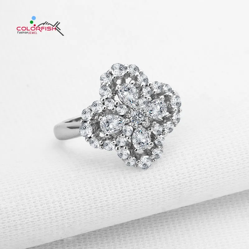 Женское кольцо из серебра 925 пробы с цветком|engagement rings for women|engagement ringrings women |