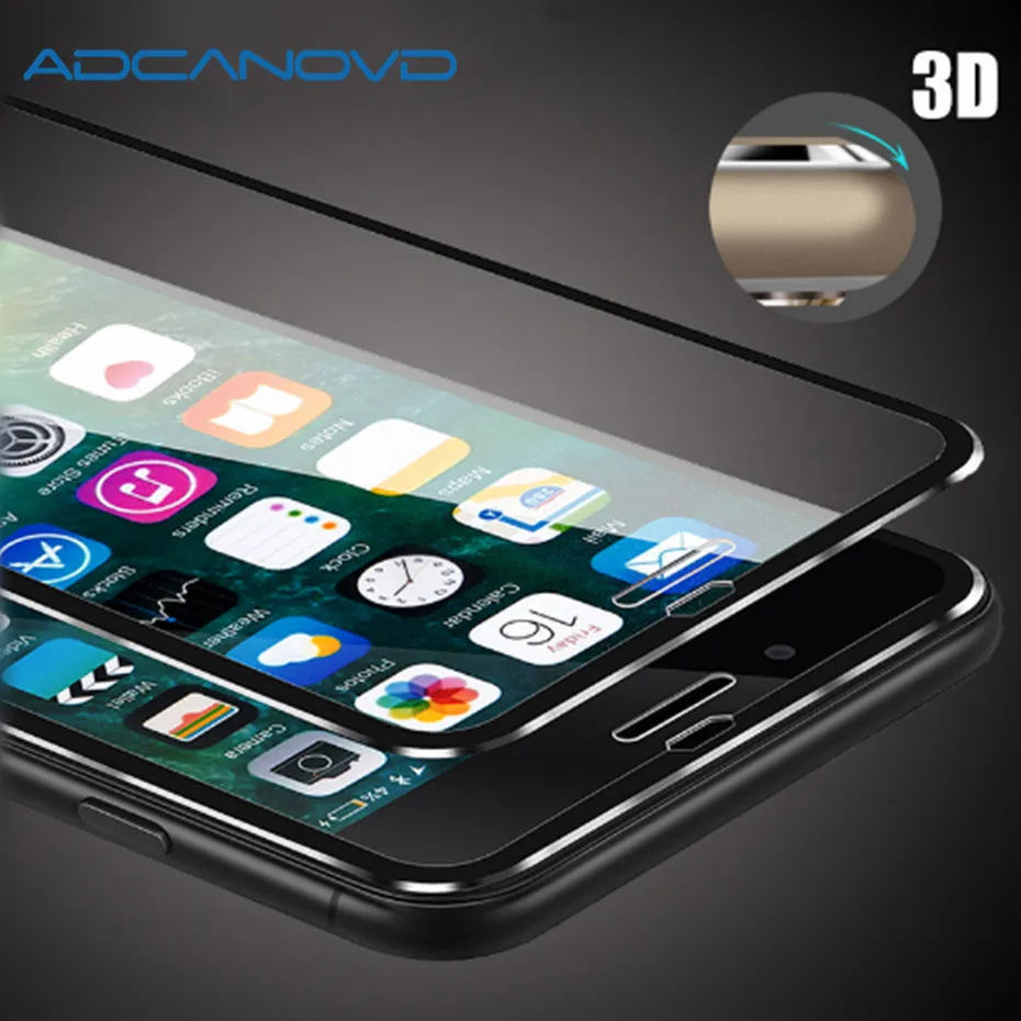 2 шт закаленное стекло для iphone 8 6 6S 7 plus 5 5S SE полное защитное 3D из алюминиевого