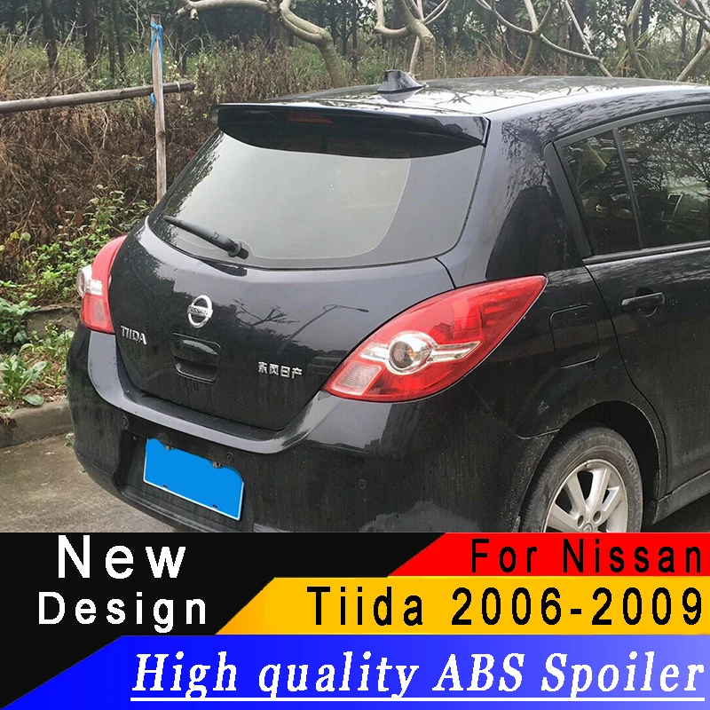 Для 2006- Nissan Tiida, спойлер на крыше, высокое качество, АБС-пластик, спойлер, грунтовка или любой цвет, задний спойлер для Nissan Tiida