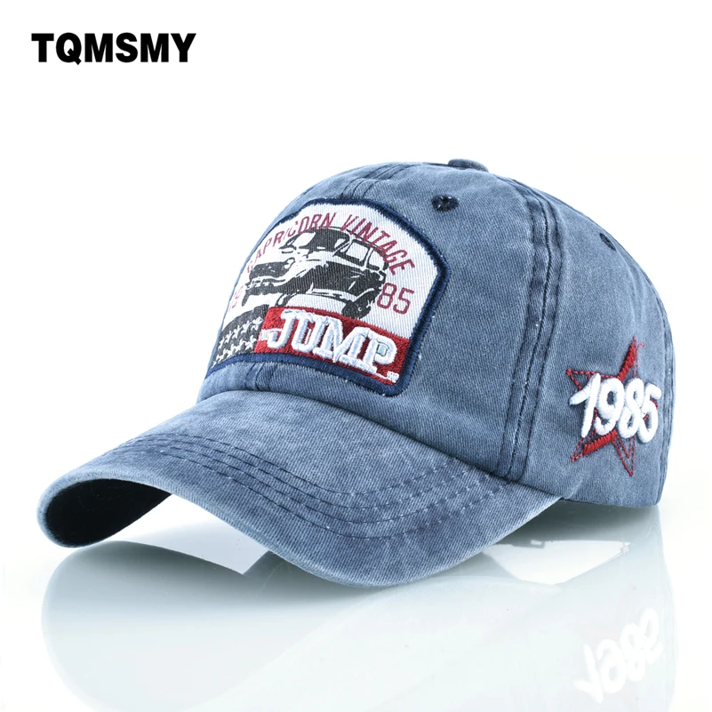 Мужские и женские хлопковые бейсболки брендовые из стираного денима кепка в
