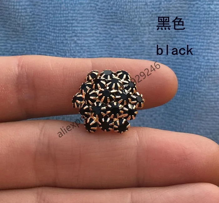 2 шт./упак. 20 мм круглый и кристальными пуговицами черный зеленый павлин стразы