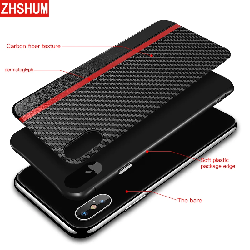 Роскошный чехол из углеродного волокна для Iphone XS MAX XR X 8 7 Plus 6s 6 бампер задняя