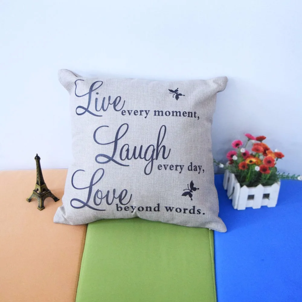 Live Laugh Love цитаты подушка с надписью Чехлы домашнее декоративное хлопковое белье