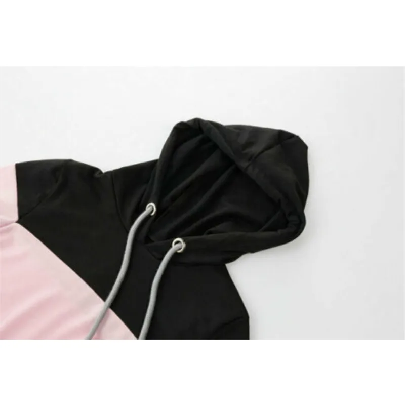 Новинка 2019 толстовки для девочек в стиле Харадзюку топы с капюшоном контрастных