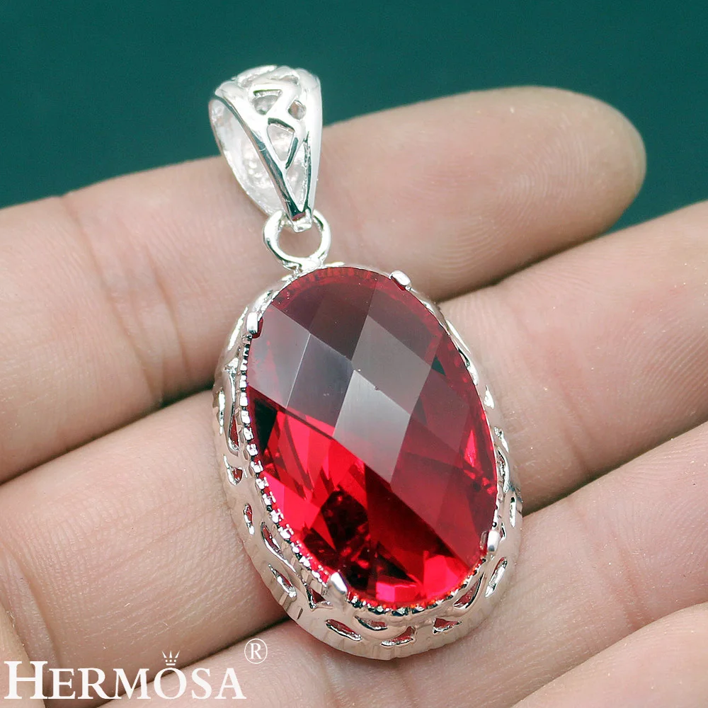 Ювелирные изделия Gushing Овальные красивые красные Garnet925 серебро 925 пробы цвет