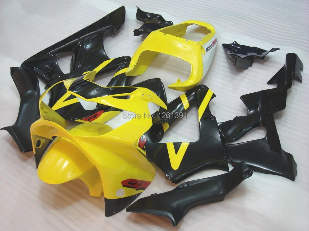 

Injection fairing kits for HONDA CBR900RR 929 00 01 CBR 900RR 2000 2001 CBR929 00 01 929RR yellow black fairing set #s22tg