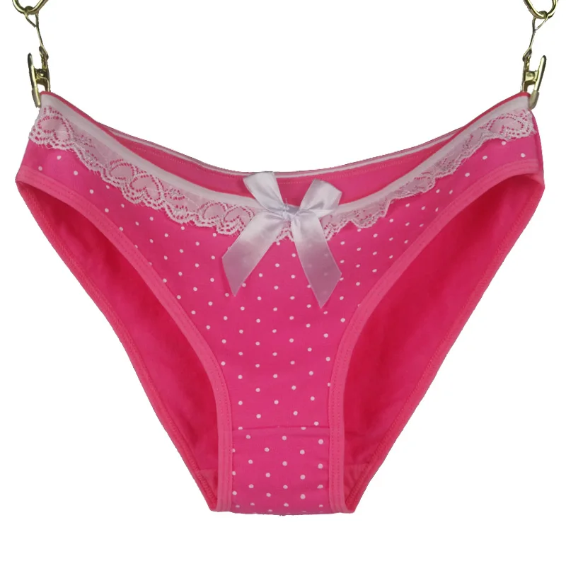 rose red Prettywowgo женские хипстерские хлопковые трусы с милым бантом 6815 - Цвет: rose red