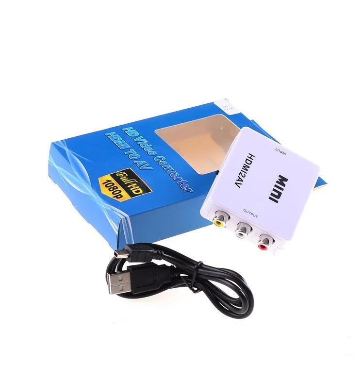 Преобразователь сигнала RCA в HDMI AV на 1080P AV2HDMI Mini преобразователь для ТВ VHS VCR DVD