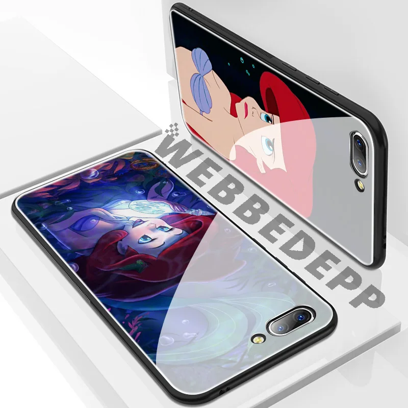 Чехол из закаленного стекла WEBBEDEPP Ariel Little Mermaid для Huawei Mate 20 P20 P10 P Smart 2019 2018 &amp Honor 10 9 8X