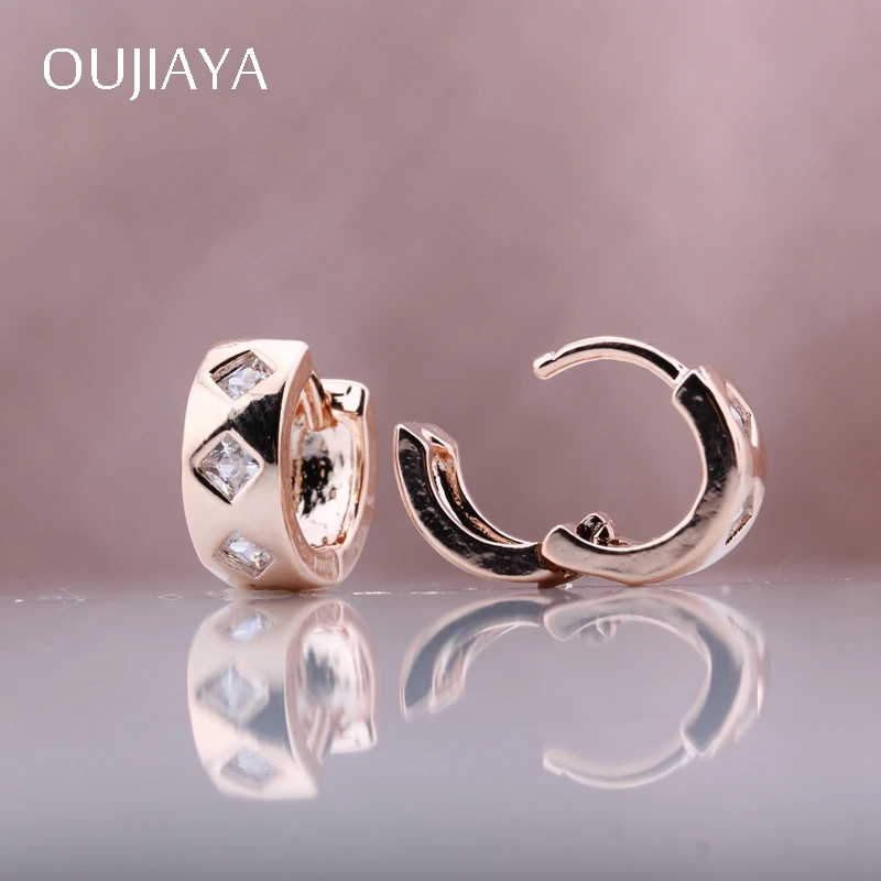 Женские Висячие серьги OUJIAYA золотистые с квадратным градиентом 585 пробы
