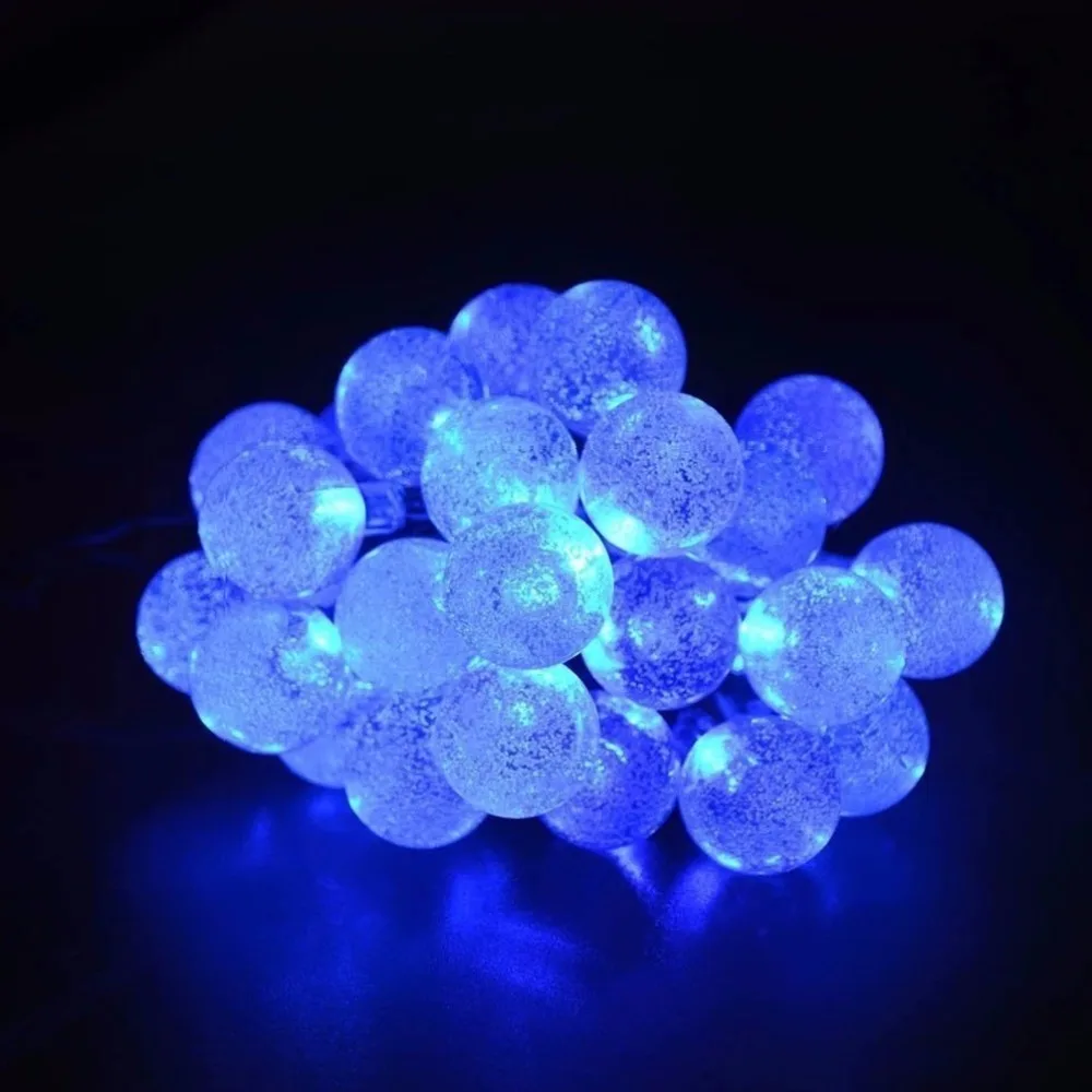 Водонепроницаемая Солнечная гирлянда 6 м 30 Led Bubble Garden Цветная декоративная лампа