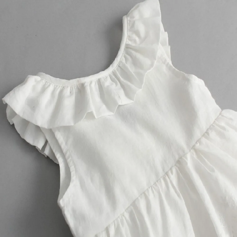 Белое платье для малышей жилет девочек с вышивкой Детские платья принцессы