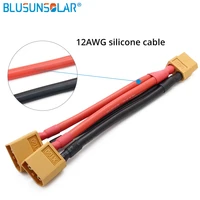 50 pcslot xt60 parallel battery connectors adaptor cable extension y splitter 12 awg silicone wire 10cm zd0190