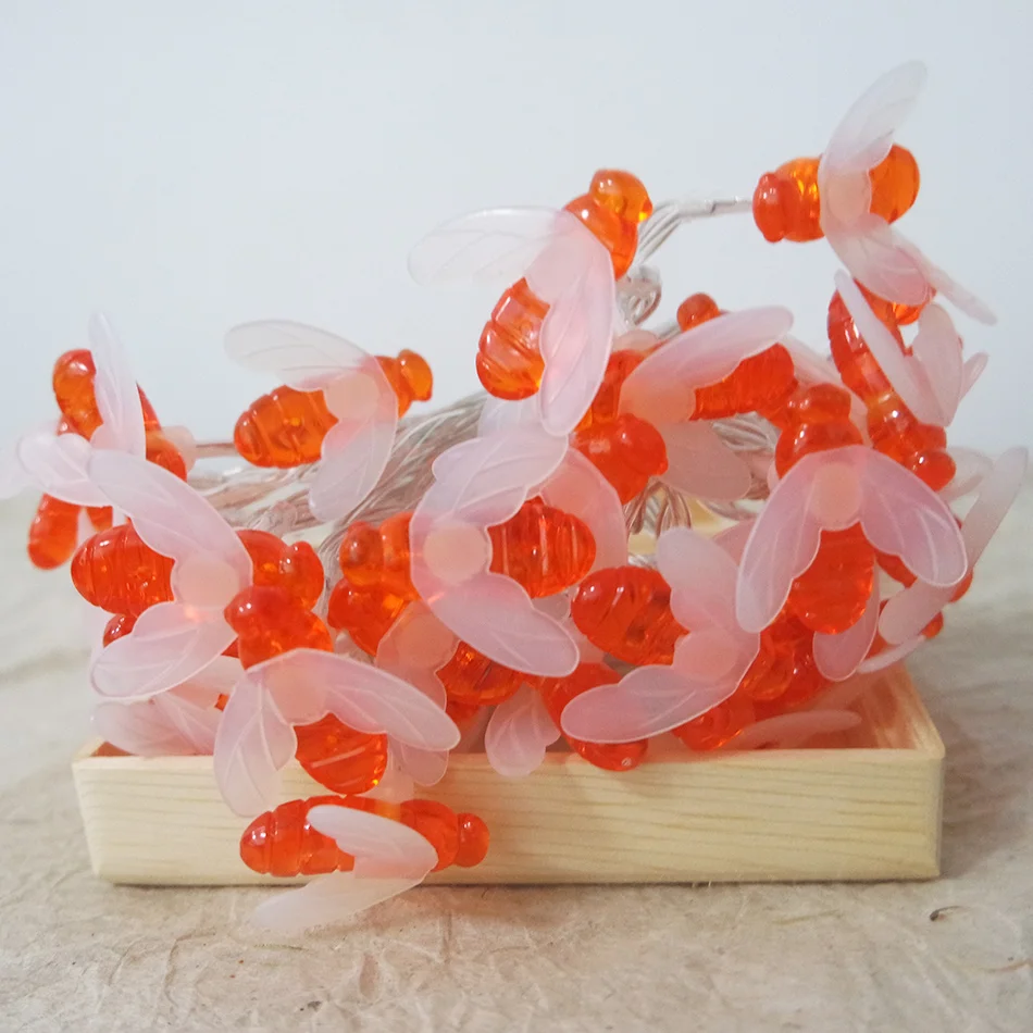 

Wireless remote control led string light with honeybee decorative,Christmas decoration for home, girls fairy light string