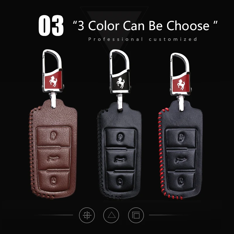 For VW Key Case Genuine Leather Car Cover Volkswagen Polo Golf 5 7 Passat B8 B7 Tiguan Touareg Ring Holder | Автомобили и