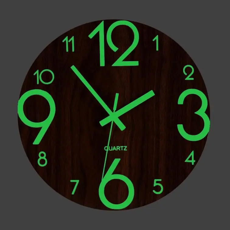 3D Luminous Wall Clock Night Light Decoration DIY Acrylic Glow Dark Modern Watches Brief Digital Number Quiet Hanging Clocks | Дом и сад