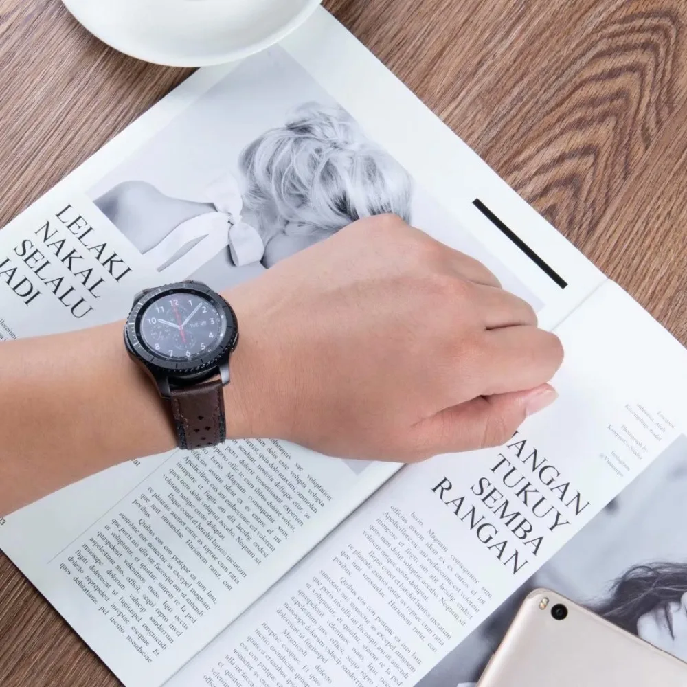22 мм кожаный ремешок для часов Xiaomi Amazfit Pace Stratos браслет для huawei Watch GT Honor Magic Dream samsung 22 мм браслет