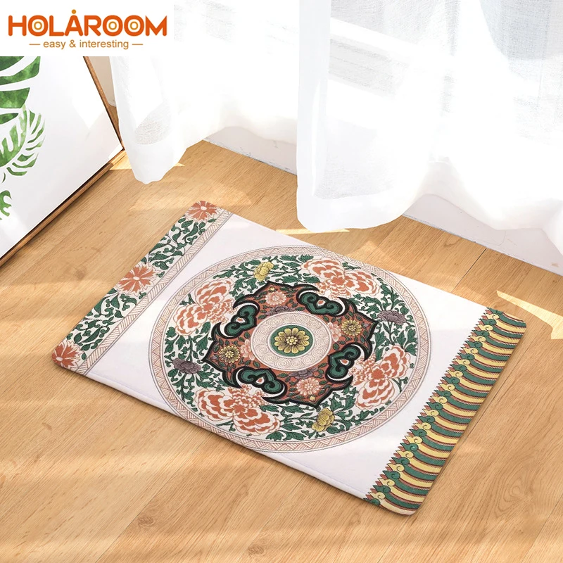 Китайский национальный Стильный коврик коврики с цветочным принтом красочный