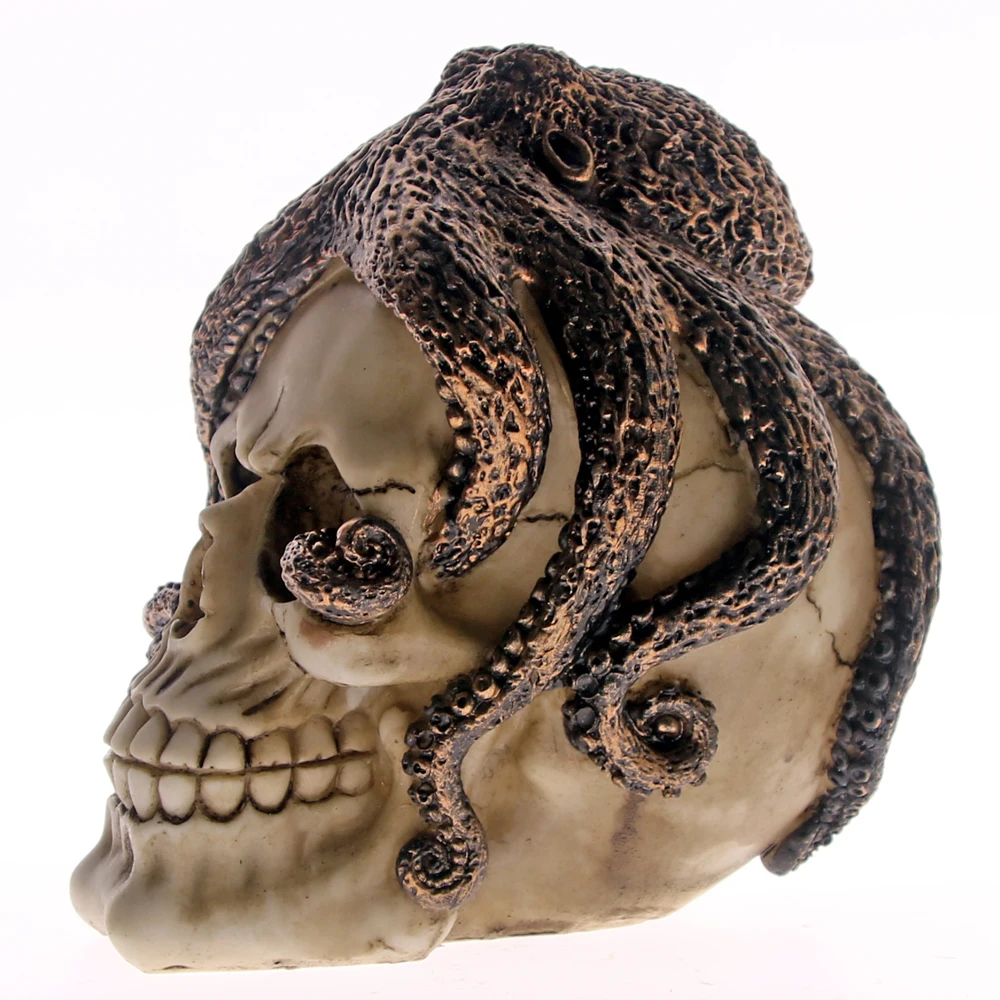 1 шт. статуэтка осьминога с черепом из бронзы|skull sculpture|skull skullskull gothic |