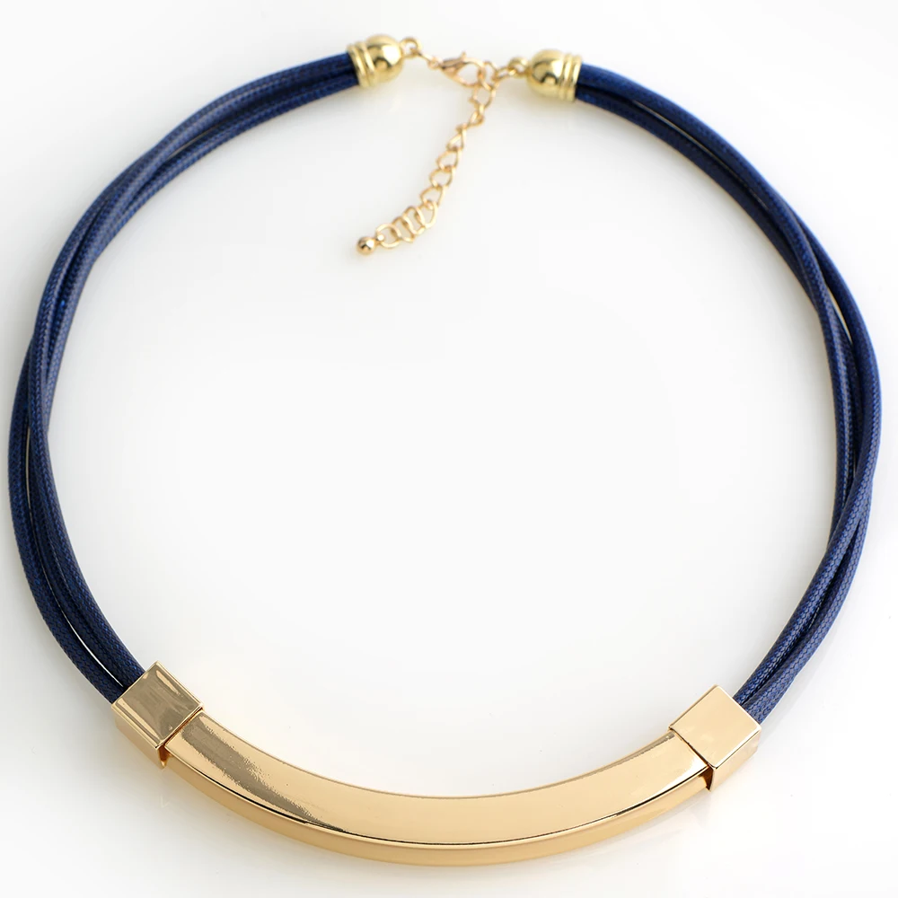 Ожерелье Desgin модное синее многослойное из натуральной кожи|necklace leather|leather choker