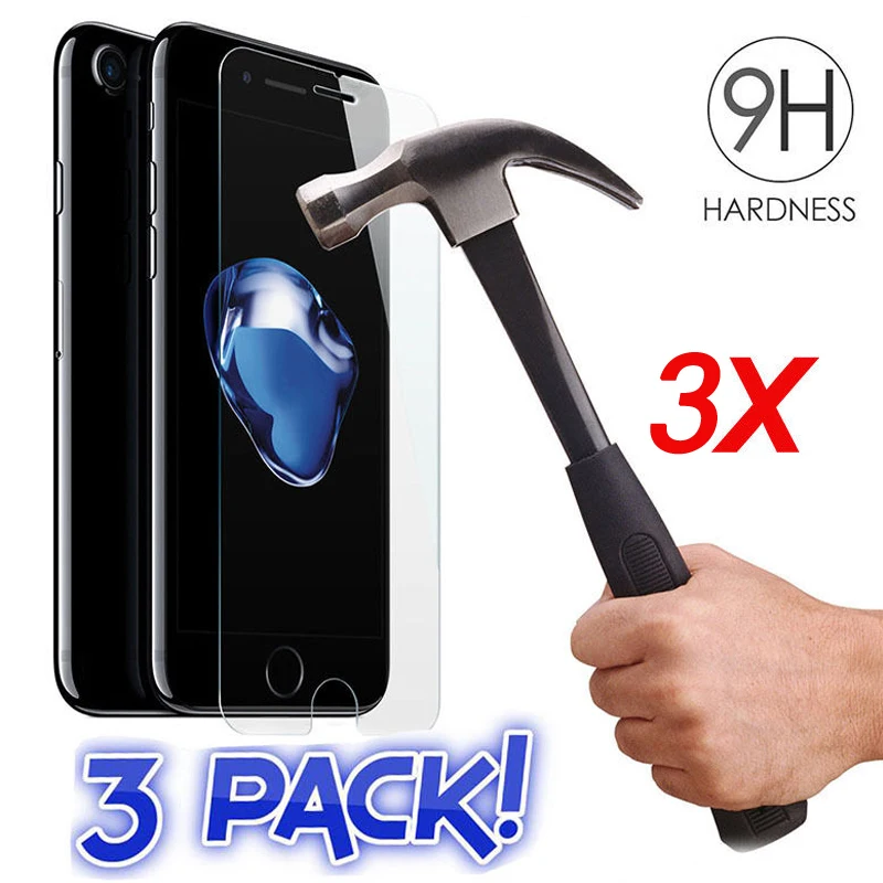3 шт. 0 26 мм 9H HD переднее заднее закаленное стекло для iPhone 6 6S 7 8 Plus XR X Xs 11 Pro Max
