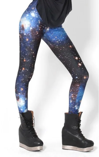 HOT! SP-032 Women Galaxy Pants Space Leggings Black Milk Punk Plus Size FREE SHIPPING Drop Shipping | Женская одежда