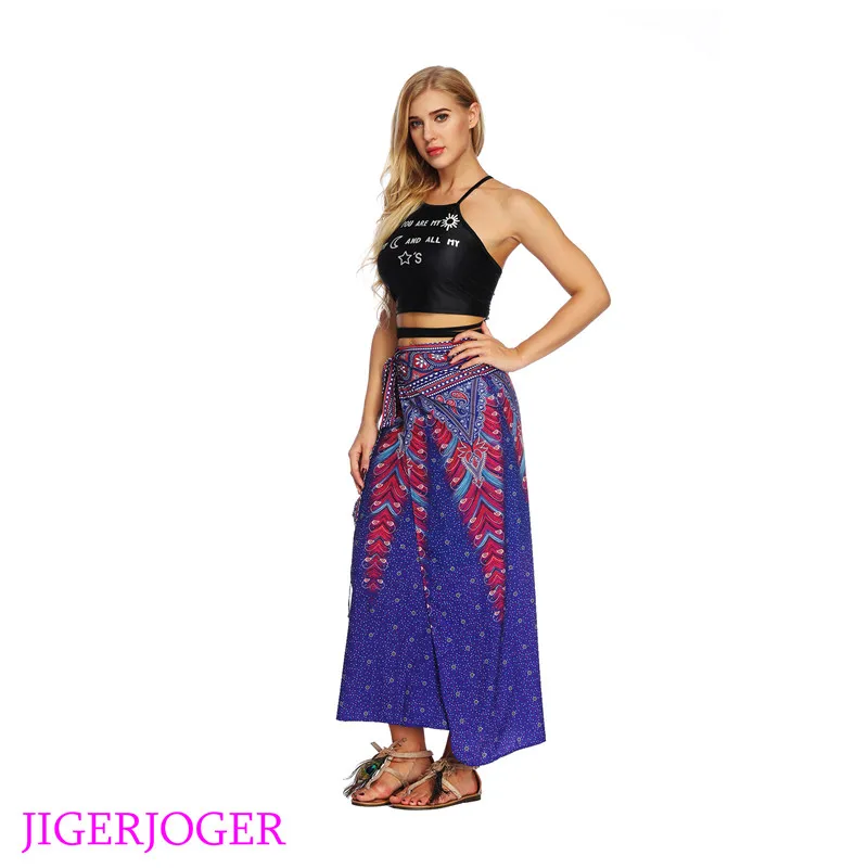 JIGERJOGER 2018 Королевский Голубой стиль боковая открытая цельная пляжная юбка с