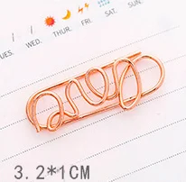 Love 1 шт., милые Мультяшные закладки, розовое золото, металлический зажим для бумаги, кавайные канцелярские принадлежности, аксессуары для книг, школьные офисные принадлежности, Escolar Papelaria - Цвет: Love