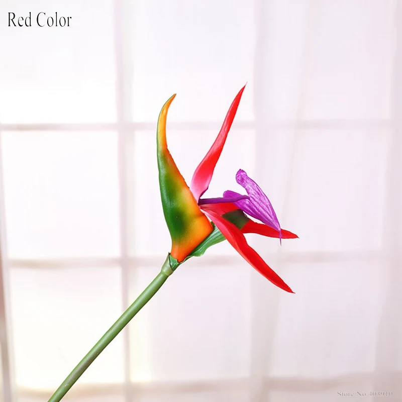 Red 1pcs Качественные искусственные растения 60 см Декоративные Искусственные Птицы ПУ райская птица strelitzia reginae мини цветы Гавайские вечерние 1 шт - Цвет: Red 1pcs