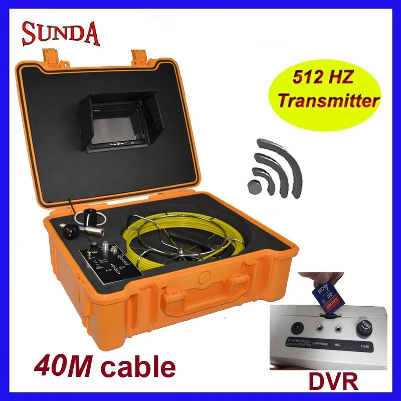 40 метров кабель 512 Гц передатчик встроенная камера для проверки сливных труб 23 мм