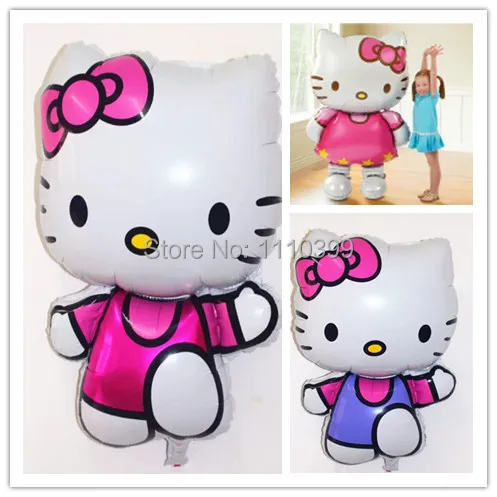 $0 97/шт большой 80*48 см Рисунок Hello Kitty фольгированные шары cartoon рождения украшения